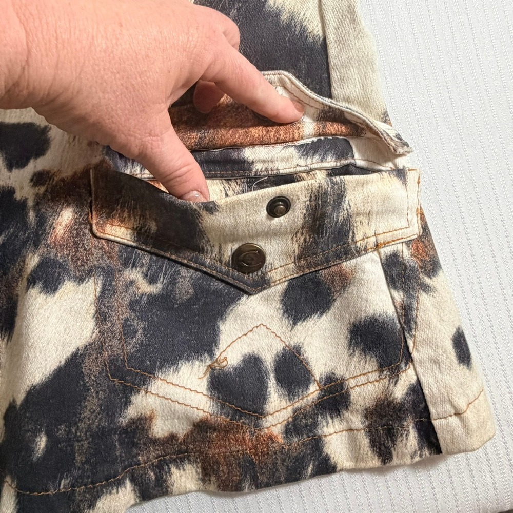 Vintage Just Cavalli Women Blazer M Cowhide Animal Printed Y2K Western Indie - Picture 16 of 16